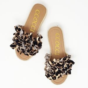 CCOCCI Bermuda leopard sandal slides